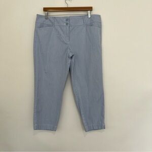 Loft Blue Pinstripe Original Crop Pants